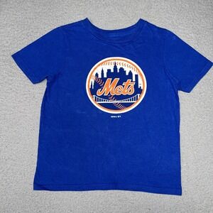 Gen2 New York Mets T Shirt Youth Size M 5/6 Blue MLB Genuine Merchandise Tee